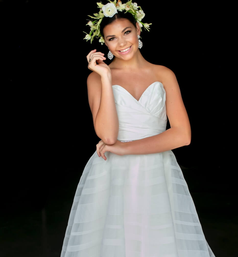 Model in Debutantes ball dress