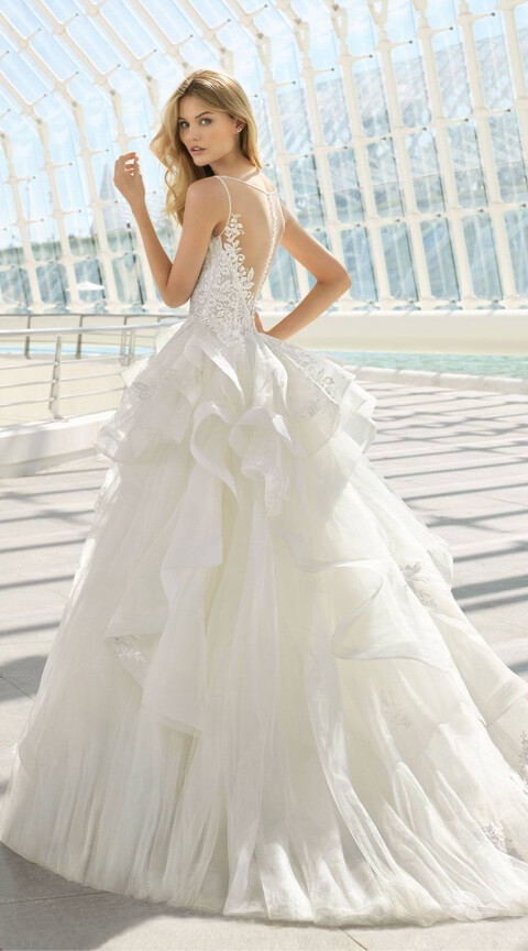 Model wearing a Le Jour Ball Gown